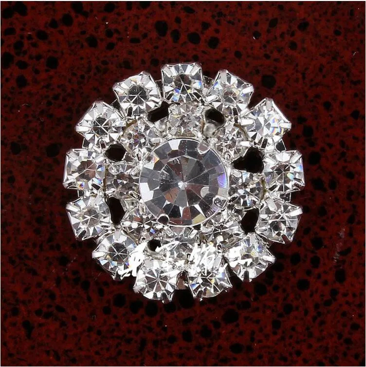

Tangpan 19mm Round Silver/Gold Rhinestones Buttons Flatback Crystal Decorative Button for Children Headband Kids Accessories