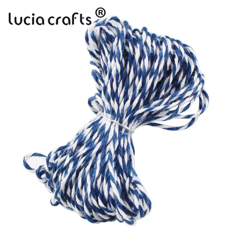 Lucia crafts распродажа! Двойной Цветной хлопковый шпагат для пекаря, хлопковые шнуры, нитка для шпагата, сделай сам, 10 м/упак. W0403