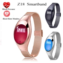 Женщина fashional Z18 SmartBand Смарт часы Спорт браслет с Приборы для измерения артериального давления сердечного ритма Мониторы шагомер Фитнес трекер
