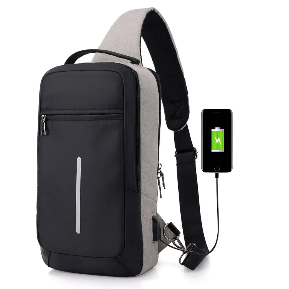 

Men's Shoulder Bag Chest Pack Crossbody Bags USB Charge Anti Theft Waterproof Oxford Design Handbag Bags Luxury Handbags#23