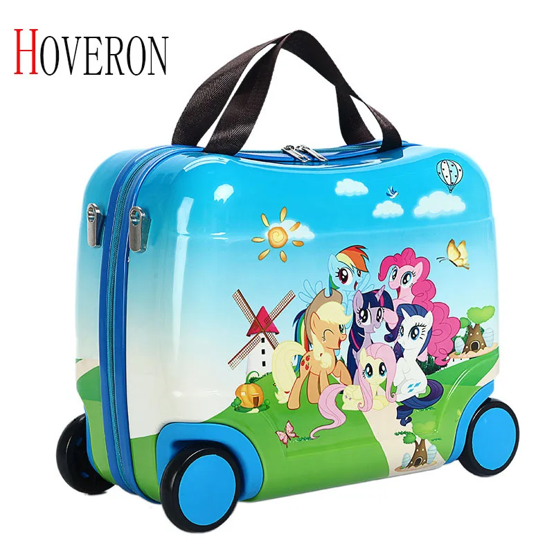 HOVERON Hot Children's Travel Bag File Bag Female Baby Boy Creative Baby Toy Box Luggage Can Sit Can Ride Children's Gifts - Цвет: Бежевый