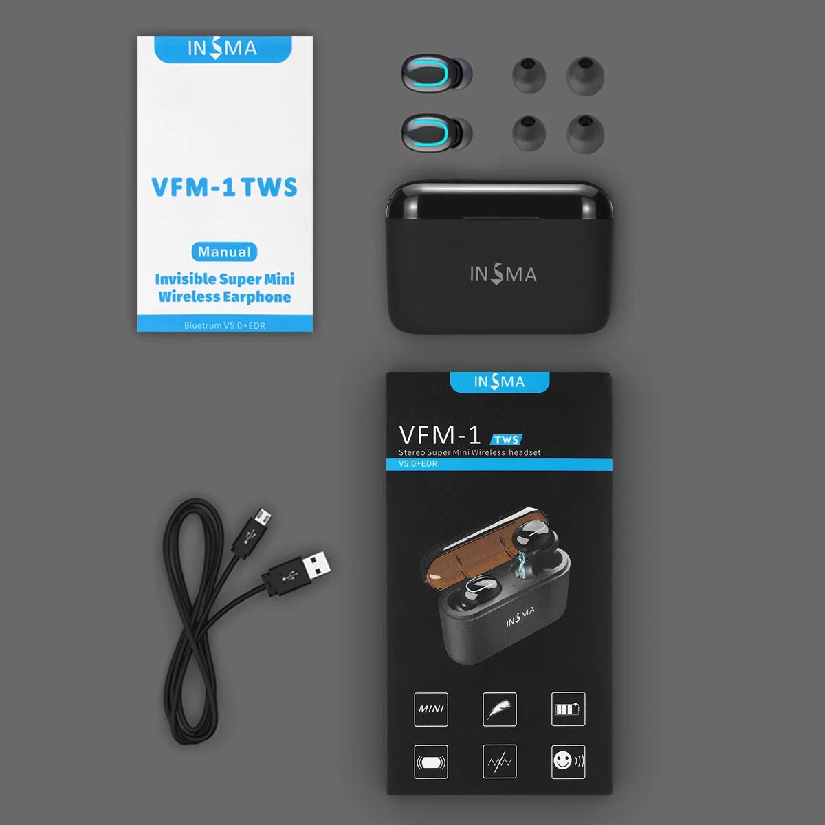 TWS наушники INSMA с поддержкой bluetooth 3500 5 0 мАч|Наушники и гарнитуры| |