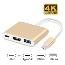 GOOJODOQ USB C type C концентратор USB 3,1-HDMI 4K адаптер конвертер кабель для Macbook Pro Macbook 2K 4K USB-C HDMI концентратор