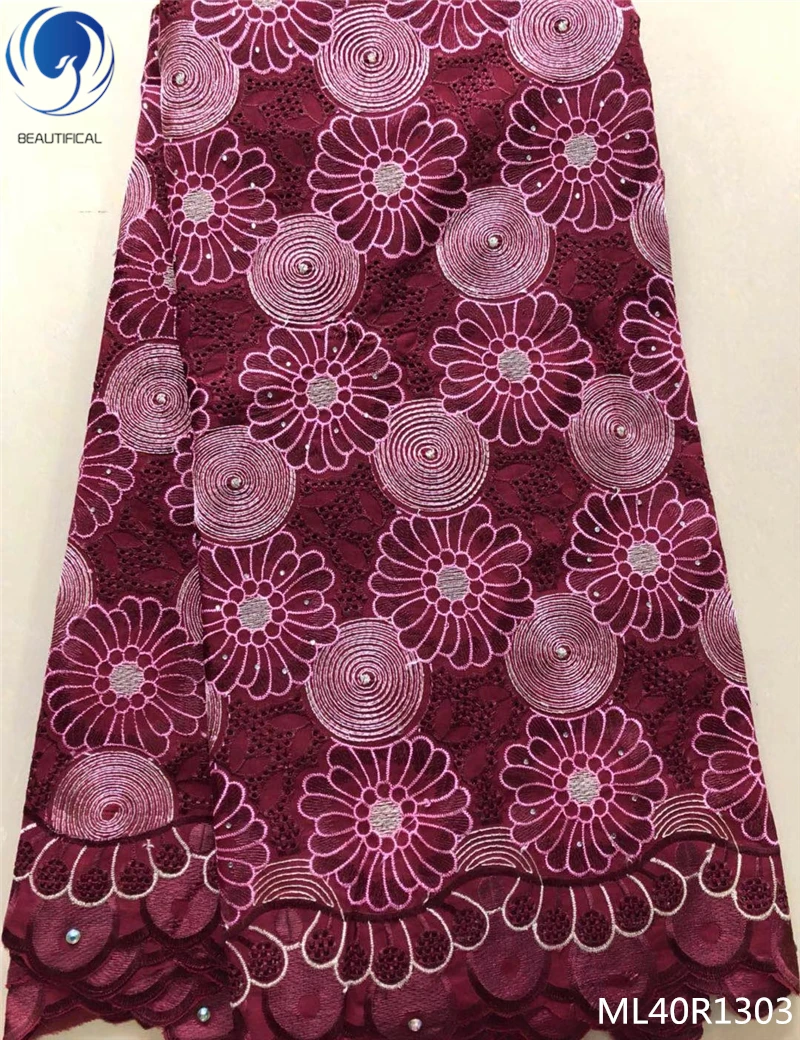 

BEAUTIFICAL cotton lace fabric latest swiss voile lace in switzerland african lace wedding 5yards/lot with free shipping ML40R13