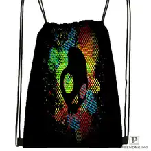 Пользовательские цветок череп@ 1 походная сумка на шнурке милый рюкзак для детей(черная спина) 31x40 см#2018611-23