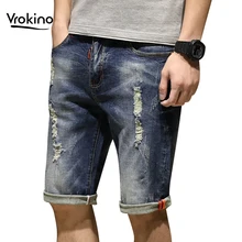 Летние новые стильные мужские джинсовые шорты модные Стрейчевые мужские шорты большого размера джинсовая брендовая одежда Большие размеры 38 40 42