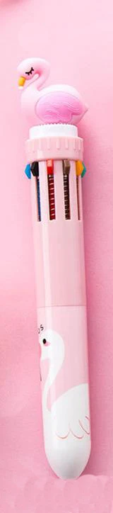 1 шт Фламинго 10 видов цветов гелевая ручка милые канцелярские принадлежности мультфильм силиконовые гелевые ручки пресс Шариковая ручка Kawaii школьные принадлежности милые ручки - Цвет: 10 Color Pens