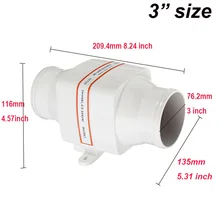 3~ 4 дюймов в линии воздуходувка лодка Трюмный двигатель камбуз морской вентиляционный вентилятор 12V24V Коррозионностойкий ABS для Bilge головка двигателя