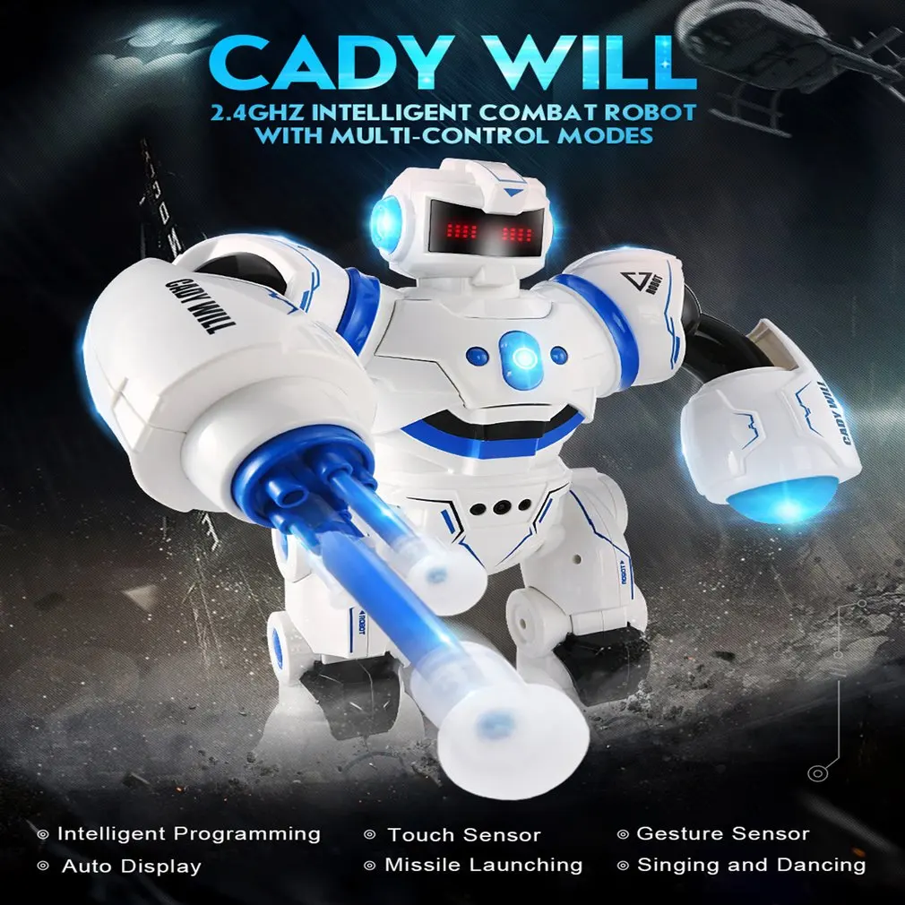 Robôs de Brinquedo para Crianças Mais Novo Controle Remoto Programável Defensor Robat Brinquedos Educativos Inteligente Musical Dança rc Presente 2020 16 2019 Mais Novo Controle Remoto Programável Defensor