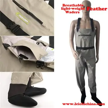 Light-weight Feather Fishing Wader Additional Durability In M, L, XL Size Fly Fishing Breathable Wader