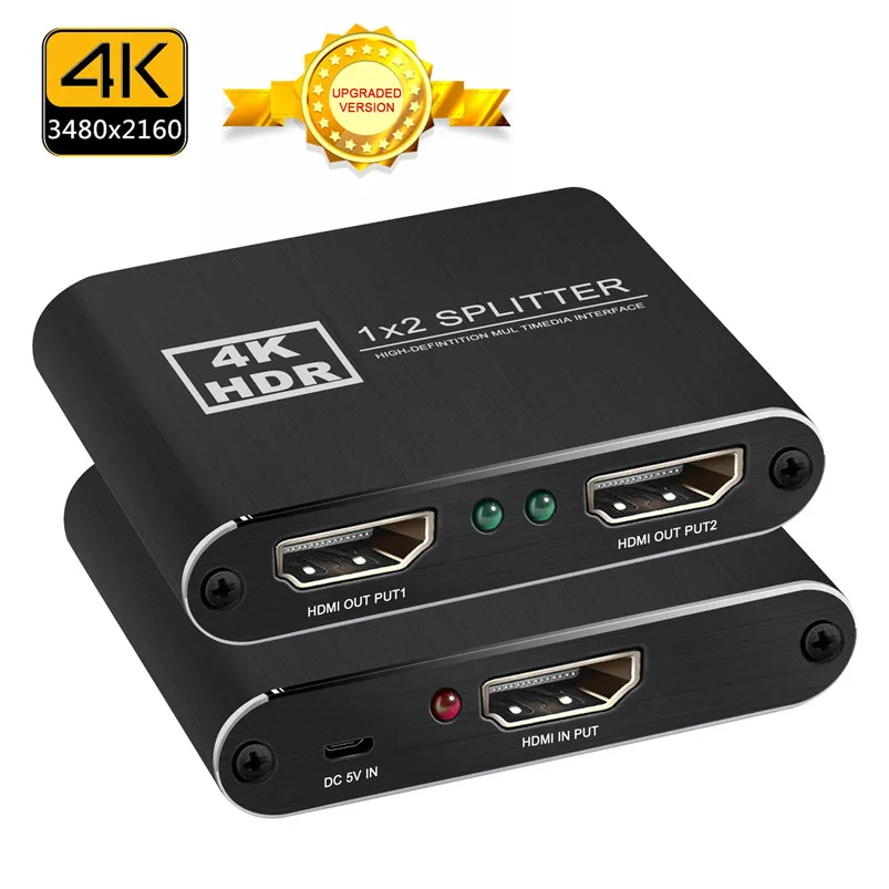 NewBEP HDMI сплиттер 1x2 4k X 2k 3D переключатель адаптер 1 в 2 выход с источником питания для