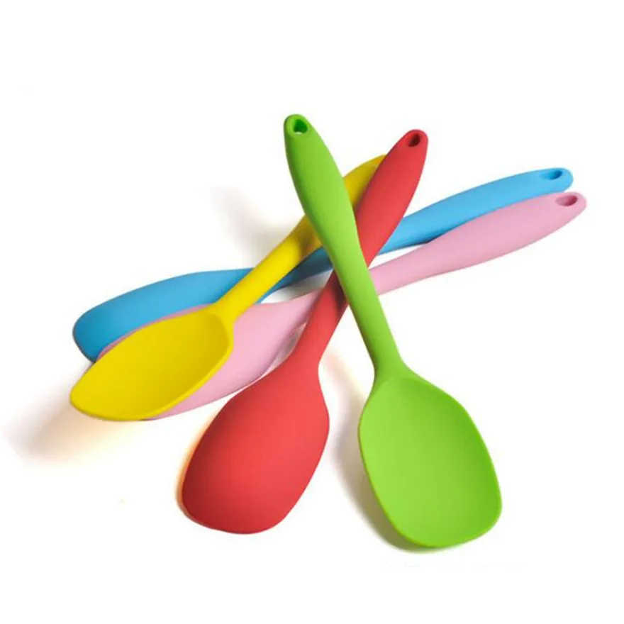 

Kitchen Silicone Spoon 27cm Large Long Handle Cooking Baking Mixing Spoon Ladle Food Grade Silicone Cooking Utensils Kitchenware