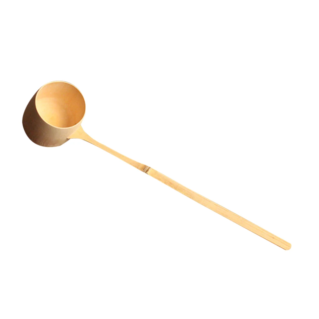 Handmade Bamboo Water Scoop with Long Handle Spoon Cooking Tools Soup Spoon Ladle Dipper 7-14 inch