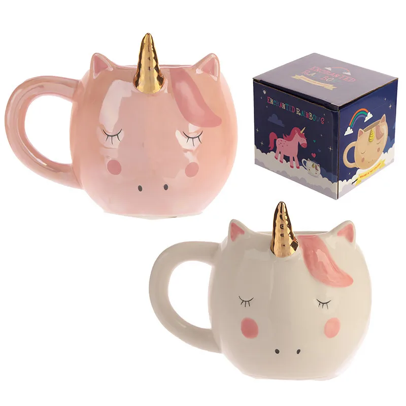 

Cute Unicorn Cups Ins Cartoon Coffee Milk Cup Ceramic Kids Water Mugs Home Office Breakfast Mug Drop Shipping