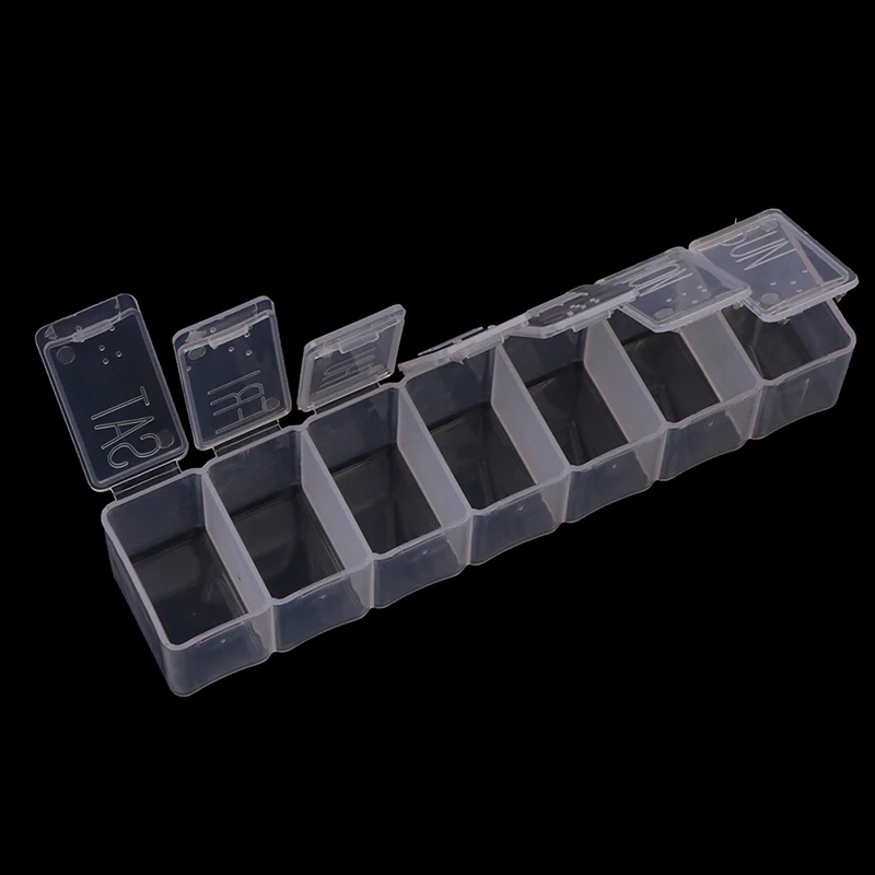 7 Days Weekly Pill Case Medicine Storage Tablet Splitters Pill Box 7 Solt Pill Case Storage Dispenser