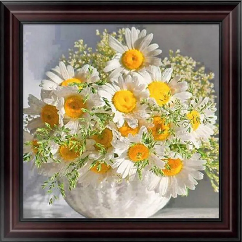 

Flower Arrangement 5D Diamond Flower Cross Stitch Diamond Embroidered Diamond Wall Stickers Home Decor