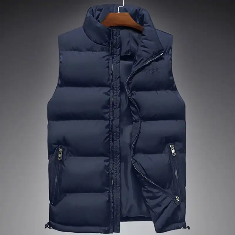 navy blue winter vest