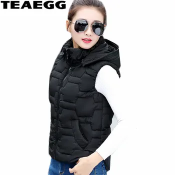 

TEAEGG Plus Size 5XL 6XL Vest Woman Winter Coats And Jackets Sleeveless Cotton Padded Parka Women Jackets Chaqueta Mujer AL516