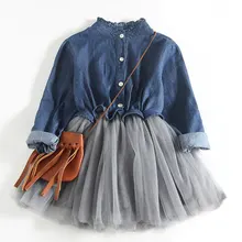 Baby Girl Dress New Autumn Long Sleeve Dresses Children Clothing Princess Dress Denim Dress Design 2-8 Years Girl Clothes Cowboy цена Baby Girl Dress New Autumn Long Sleeve Dresses Children Clothing Princess Dress Denim Dress Design 2-8 Years Girl Clothes Cowboy цены онлайн