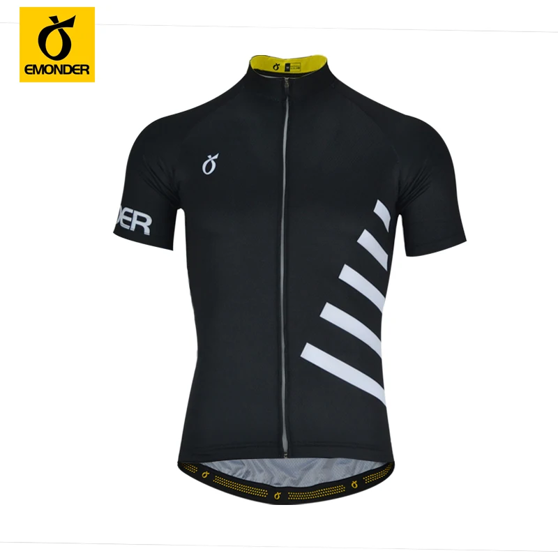 Mens Summer Breathable Pro Team Short Sleeve Cycling jersey Black Top Quality Maillot Ropa Ciclismo mtb Cycling Clothing Emonder