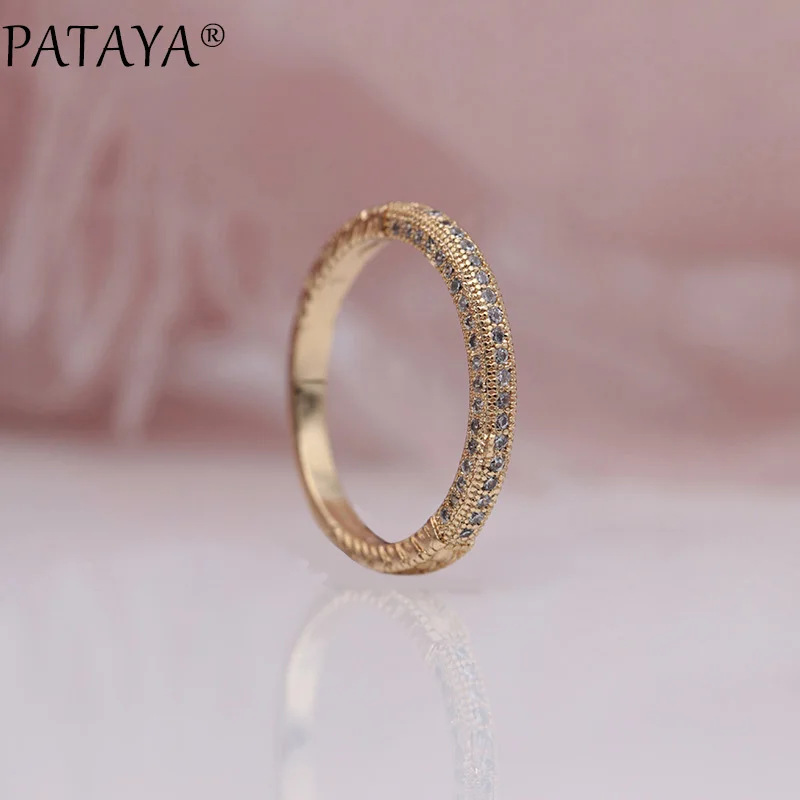 Micro Wax Inlay Natural Zircon Small Rings 585 Rose Gold - Image 3