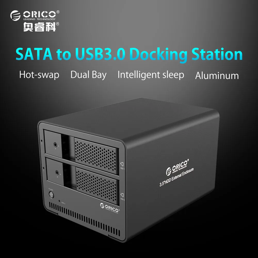 ORICO 9528U3 2 bay USB3 0 Aluminum External SATA 3 5 Inch HDD Enclosure Tool free