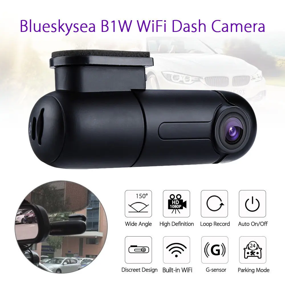 Blueskysea B1W 1080P IMX323 Novatek GM8135S Мини WiFi Автомобильный видеорегистратор DVR камера с