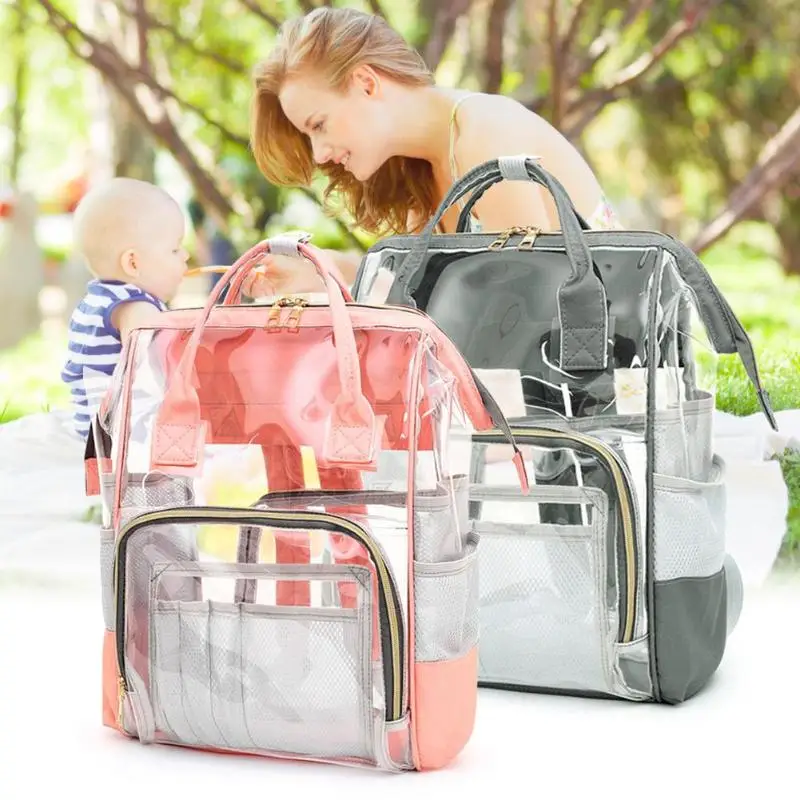 Мумия сумка для подгузников прозрачный рюкзак из ПВХ для взрослых и студентов прозрачный рюкзак повседневный рюкзак