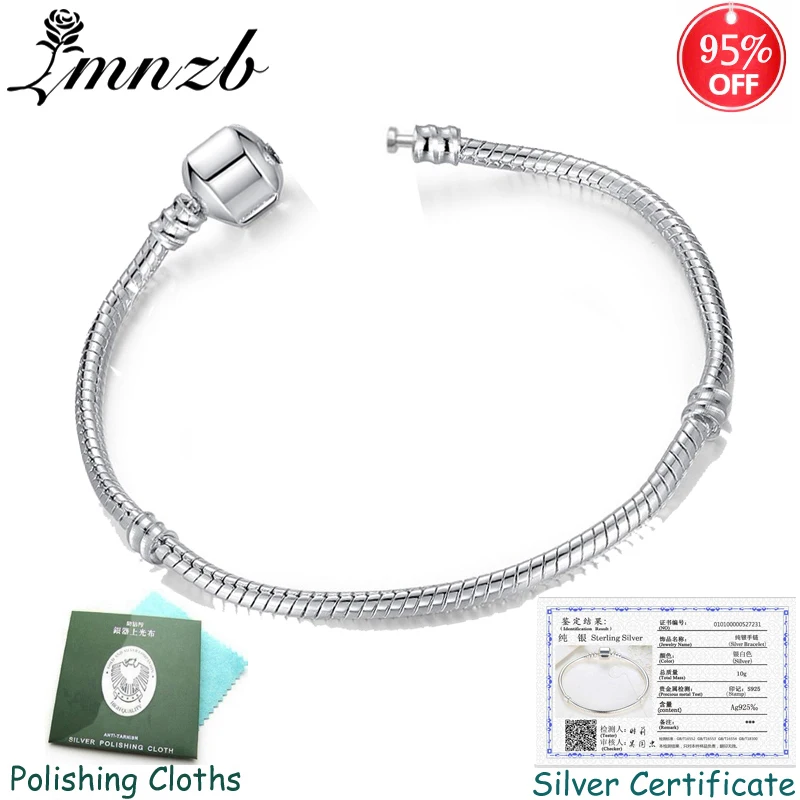

Big Sale 95% OFF! Sent Original Certificate! Fine Jewelry 925 Solid Silver Snake Bone Charm Bracelets Bangles for Women BL005