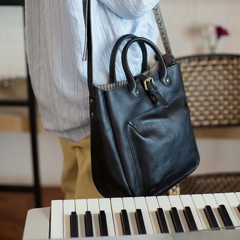 New original leather handbag retro top layer leather portable Japanese crossbody shoulder bag