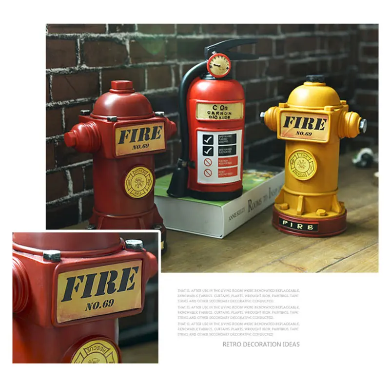 European Retro Creative Fire Extinguisher Fire Hydrant Shape Decor