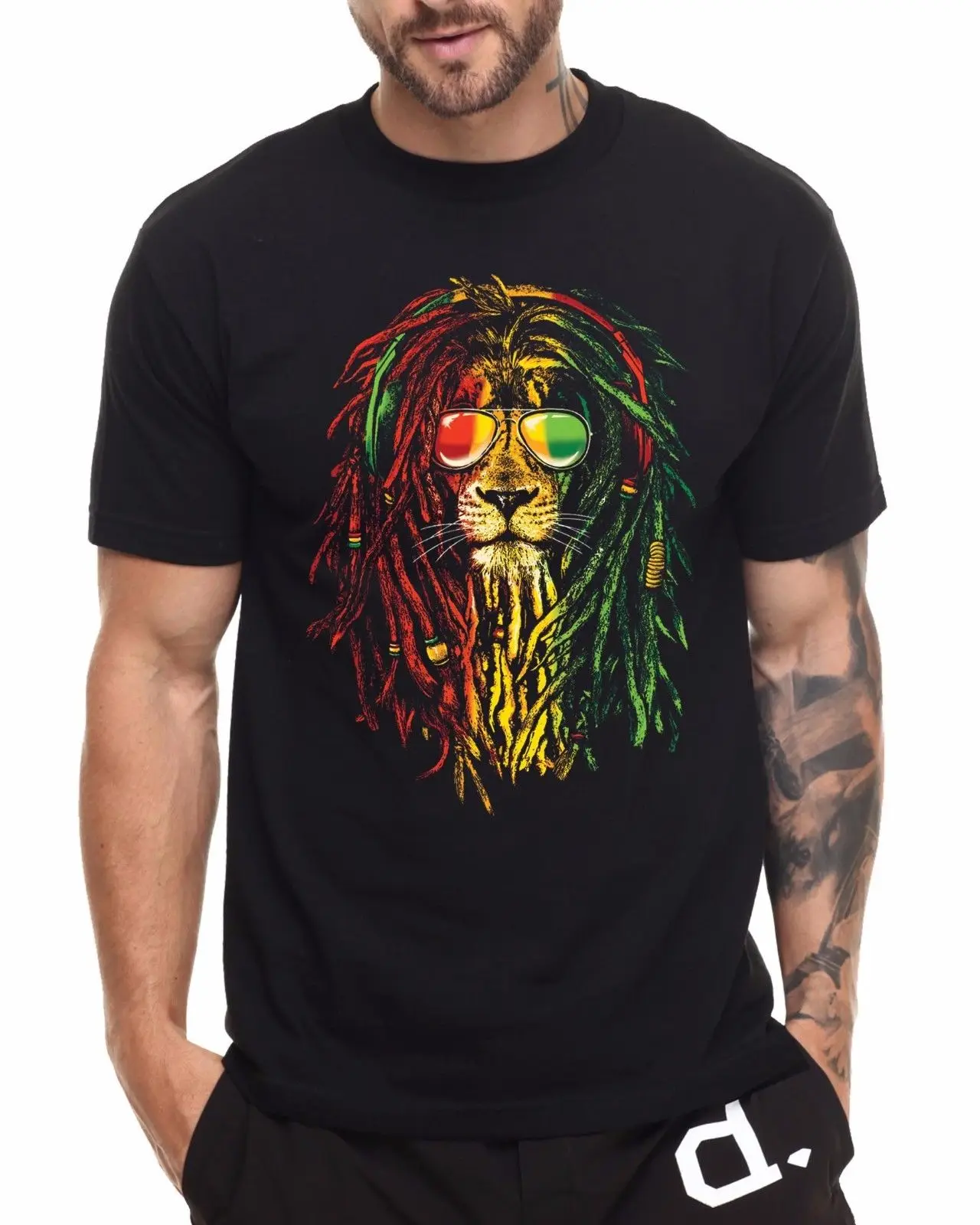 

RASTA LION REGGAE T SHIRT ROOTS MUSIC BOB MARLEY DENNIS BROWN 2018 DESMOND DEKKER 100% Cotton Short Sleeve O-Neck Tops Tee