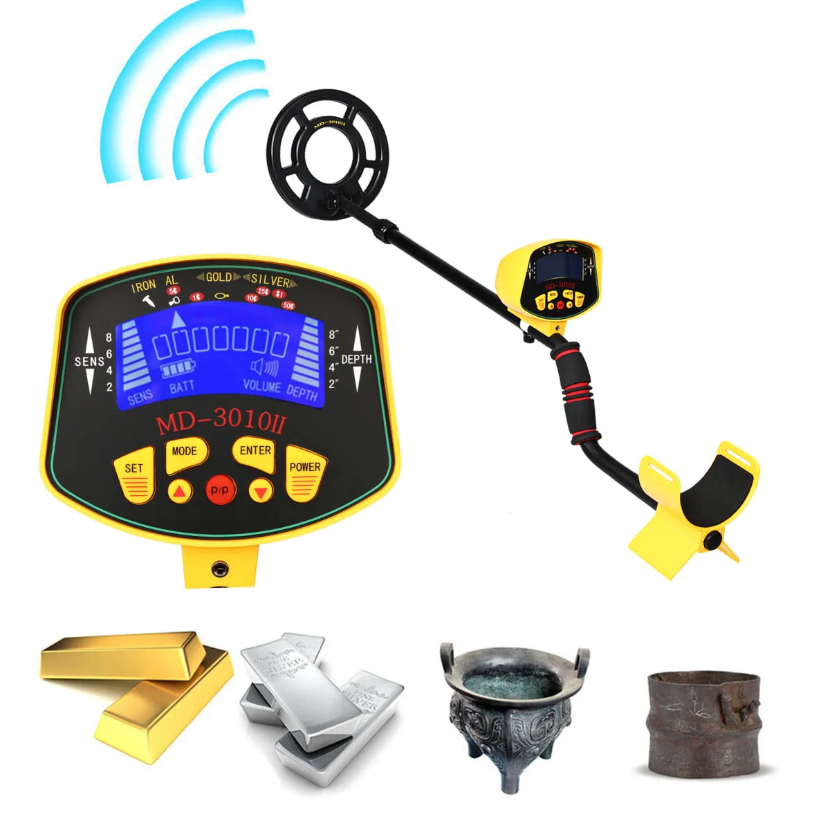

MD3010II Professional Metal Detector High Sensitivity Underground Metal Detector Gold Digger Treasure Hunter Metal Finder