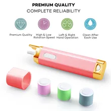 Smart Electric Nail Buffer and Polisher Portable Pedicure&Manicure Nail Care seamless grinding head Included