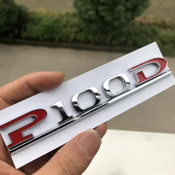 

P100D Underline Letters Numbers Emblem for Tesla Car Styling Refitting High Performance Trunk Badge Sticker Original Chrome Red