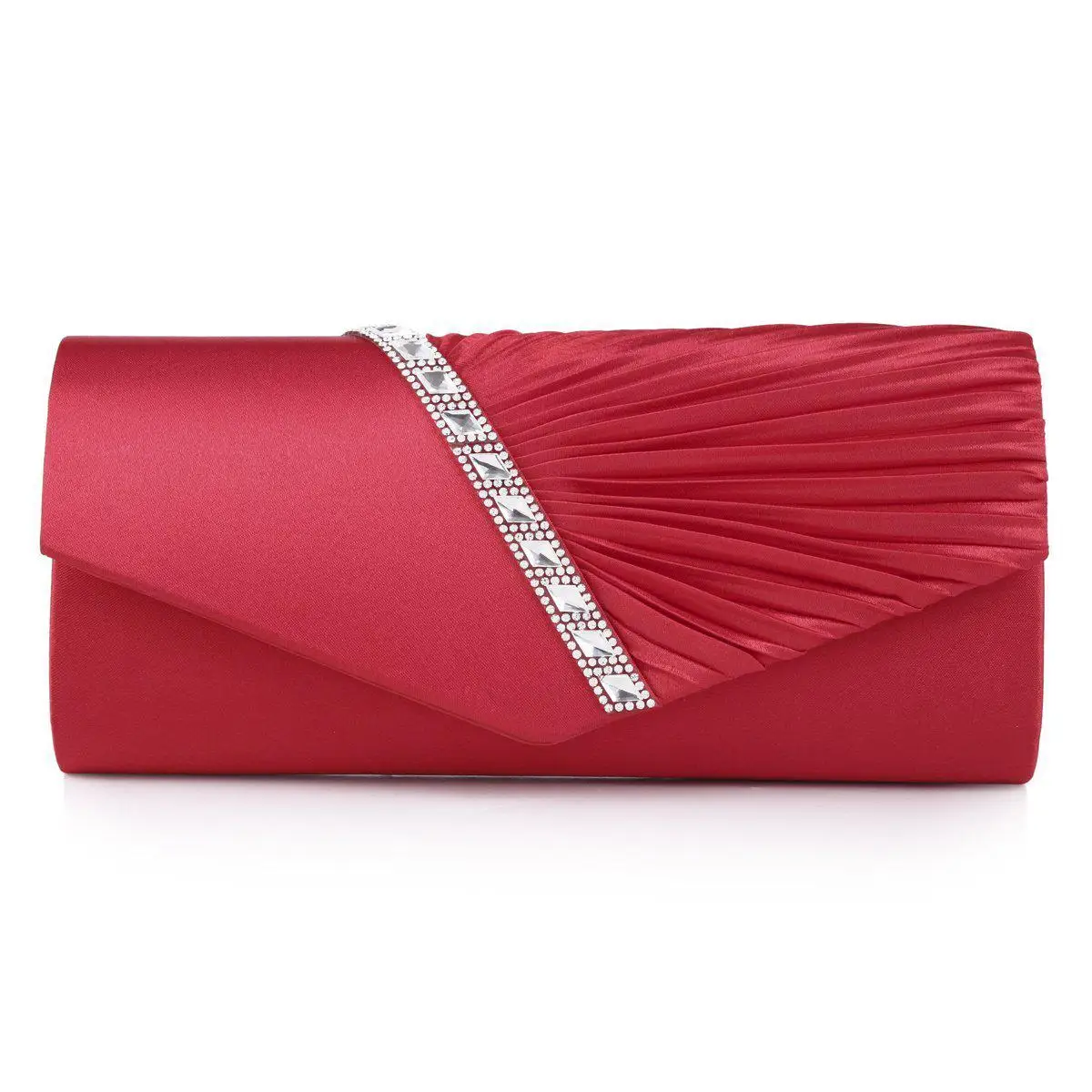 Модные женские вечерние сумки Сумочка для элегантных женщин Леди Стиль атласный Кристалл Клатч Bolsa Feminina вечерние клатчи - Цвет: red