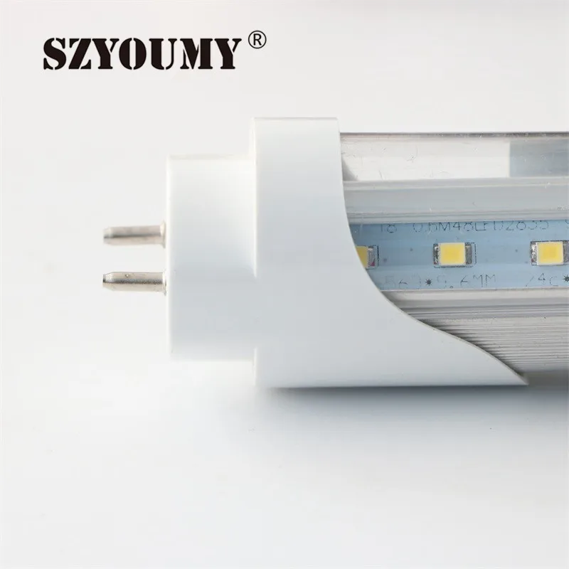 SZYOUMY 50 шт. SMD 2835 светодио дный трубки T8 G13 85-265 В 22 Вт 1200 мм свет Флюоресцентный светильник 18 Вт 4ft светодио дный трубки доступны R17D