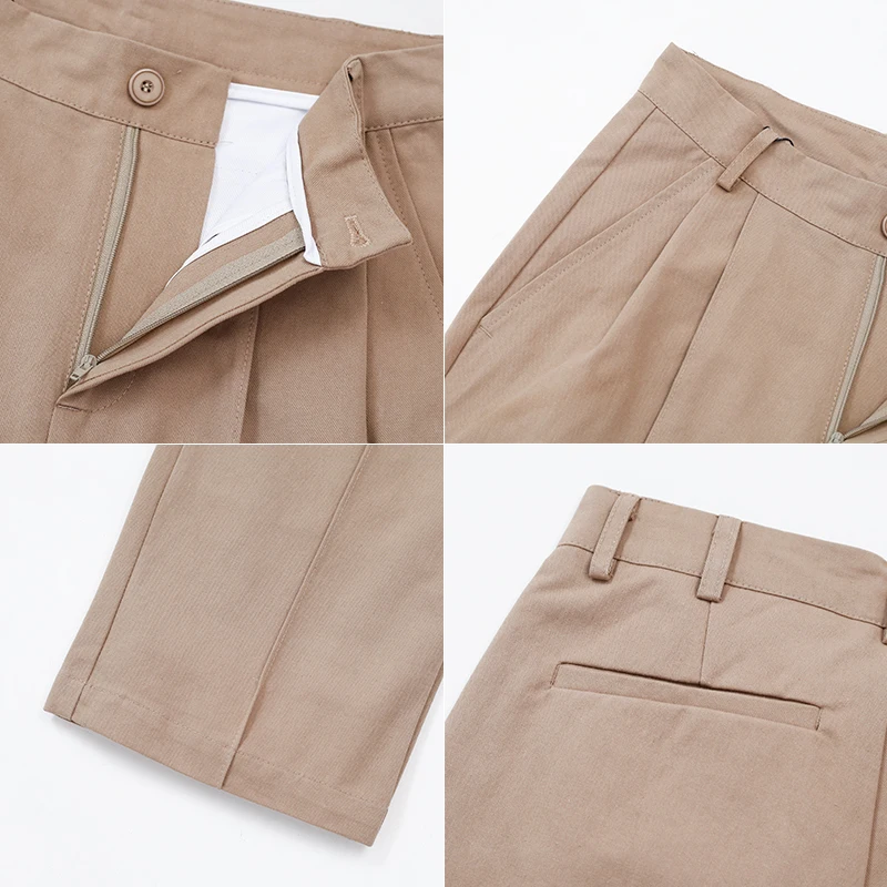 Fashion Casual Men's Straight Pants Summer And Autumn New S-XL Solid Color Loose Trousers Black Khaki Personality Youth Popular