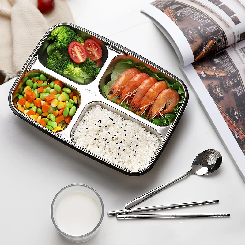 Oneisall Bento Ланч бокс кухонный пищевой контейнер из нержавеющей стали пластик 1200 мл