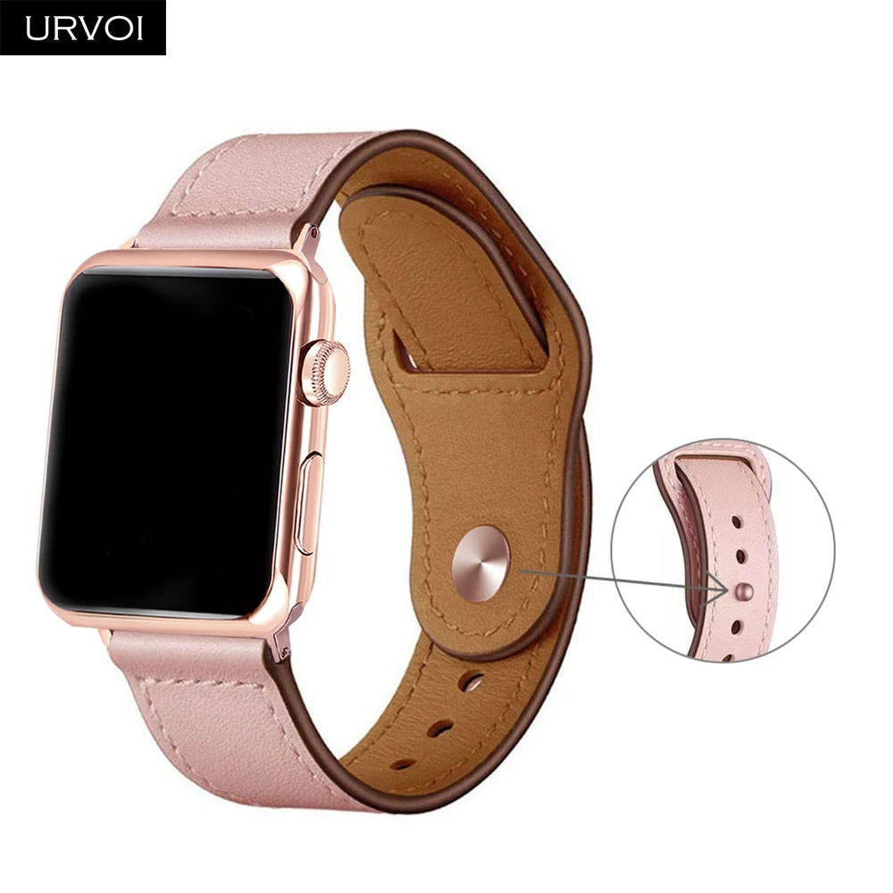 

URVOI Swift leather band for apple watch series 4 3 2 straps for iwatch 4 classic buckle handmade wrist band 38 42 40 44 mm