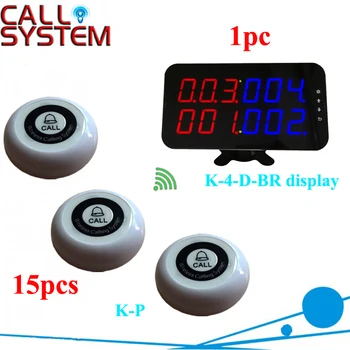 

Electronic pager calling system 15pcs wireless transmitter K-P with 1pc display number screen