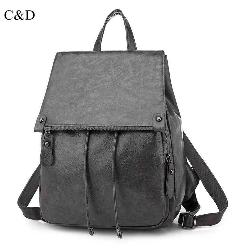 

C&D Luxury New PU Women's Bag Fashion College Wind Backpack Women's Shoulder Bag