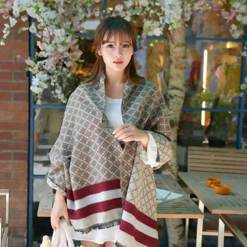 Winter Fashion Scarf Luxury Brand Women font b Tartan b font Patchwork Blanket Scarf Casual Cashmere
