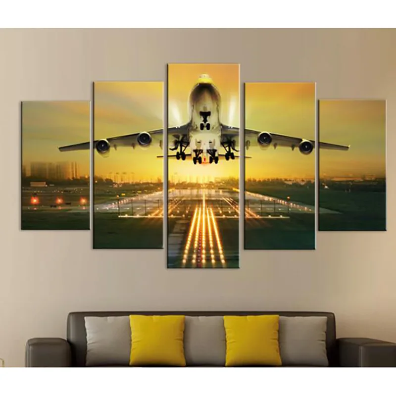Beyond My Tears Comprar Arte Decorativo Moderno Pared Pintura Amarillo Aviones Y Pistas Alza Cielo Frameless Pintado Dormitorio Decoración Online Baratos