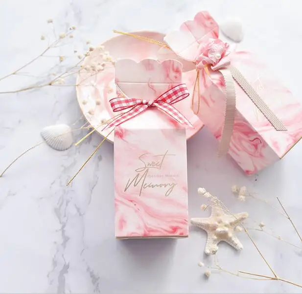 50 pcs Creative Pink Vase Style Wedding Favors Candy Boxes Bomboniera