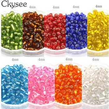 

Ckysee 500Pcs/lot Shining 4mm Czech Glass Seed Spacer Beads For Diy Jewelry Making Materials