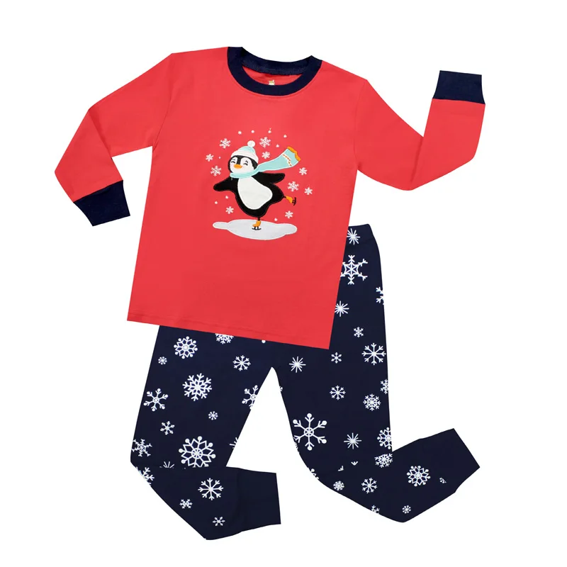 TINOLULING/ хлопковые пижамы для малышей; детская пижама с пингвином; Рождественская одежда для сна; одежда для сна для девочек; комплекты детской одежды; Пижама для мальчиков - Цвет: GH06
