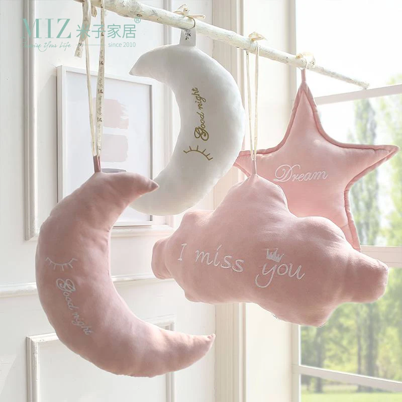 

Miz Home Anna Series 1 Piece Pillow Pink Fabric Embroidered Cotton Chair Cushion for Bedroom Baby Home Decor