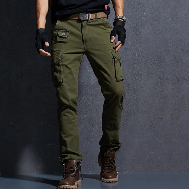 Billige 2019 baumwolle Armee Städtischen Kleidung Camouflage Männer Military Stil Tasche Taktische Cargo Pants Lange Länge Männlichen Kampf Camo Hosen