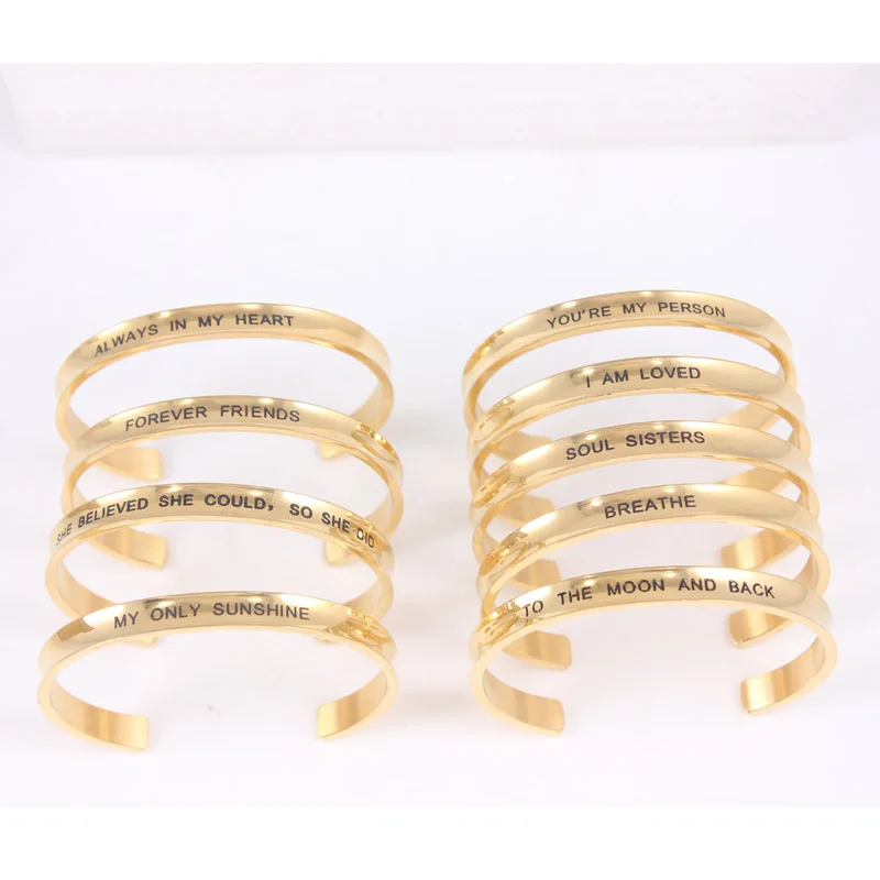 

Adjustable Open 7mm 316L Stainless Steel Bangles Gold Color Breathe Cuff Bracelet For Women Jewelry Gift For Girls